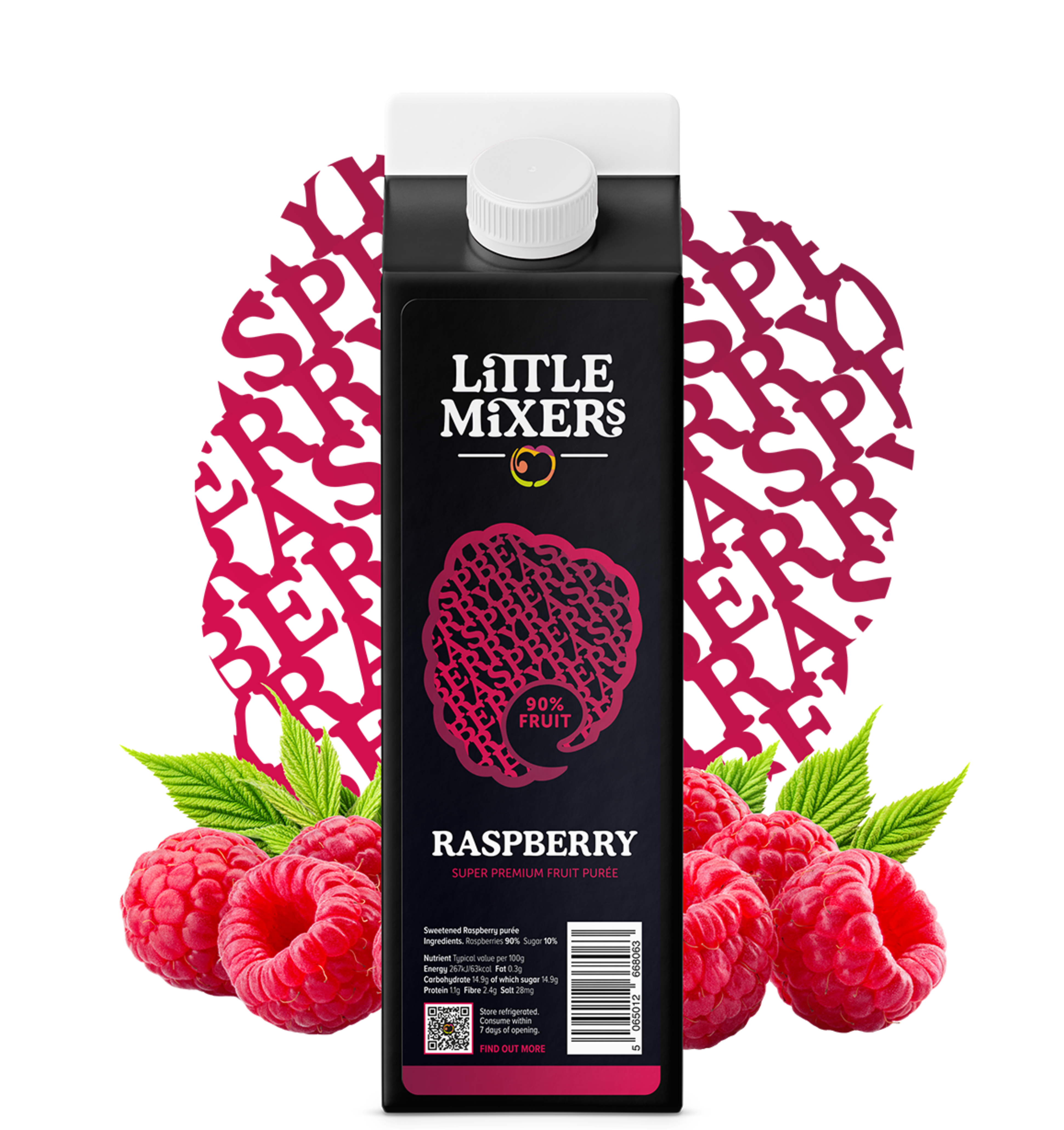 Raspberry Fruit Purée | Premium Alcohol-Free | Little Mixers